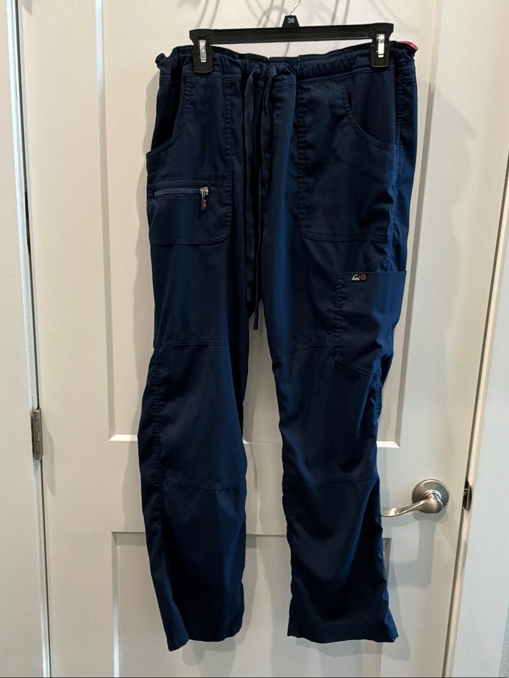 KOI lite Slim Fit Medical Scrubs Navy Drawstring Utility Joggers Women's Pants